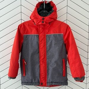 Mini Boden winter jacket ski coat red orange hooded jacket